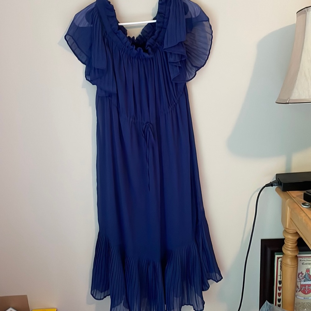 Beautiful blue off shoulder summer dress size medium